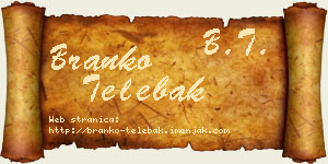 Branko Telebak vizit kartica